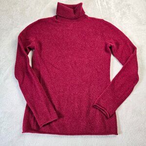 Cashmere Sweater Turtleneck Womens XS Red Magaschoni Soft Luxury Knit Minimalist